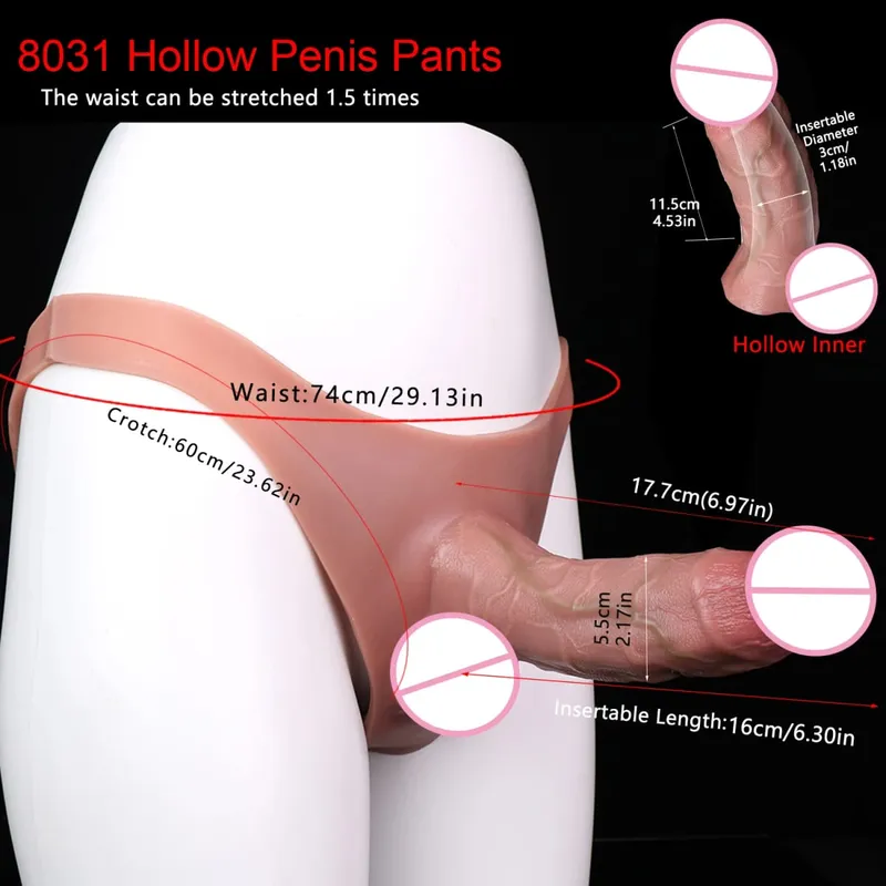 Large Realistic Men's Penis Sleeve Pants Silicone Super Soft Adult Men Strapon Erotic Products Dick Extender Sex Toy 18+ — image 24