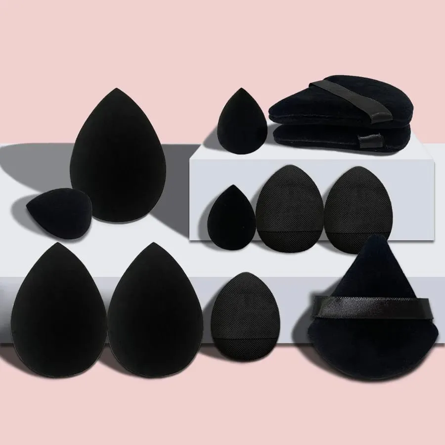 12-teiliges kleines, mittleres und großes Kombinationsset Makeup Puff Essential für Anfänger