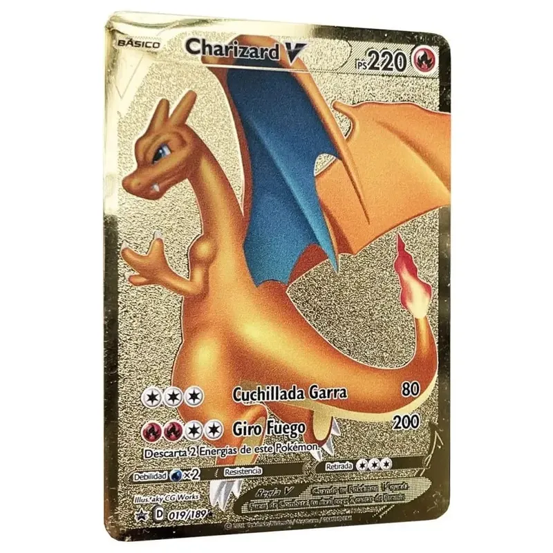 Pokemon Metal Cards in Spanish Pikachu Arceus Charizard DIY Trading Flash Card Anime Cartoon Gift — image 26