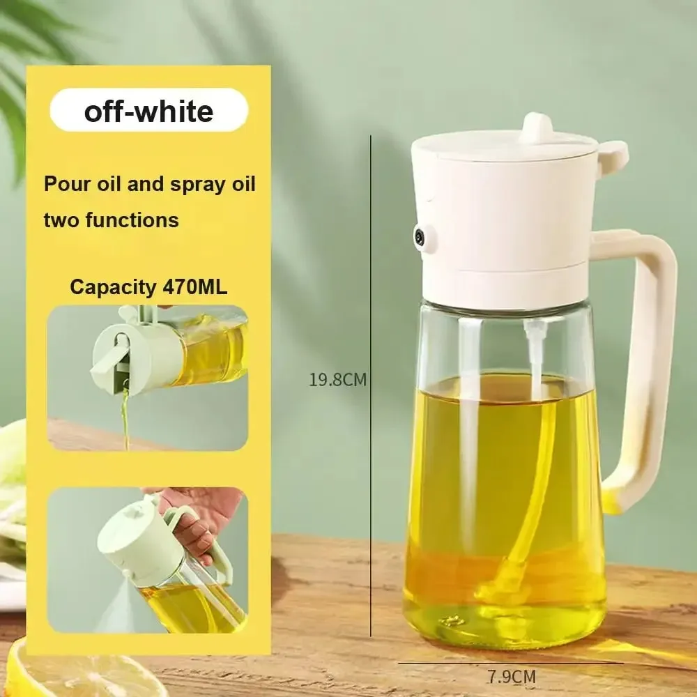 500ML 2-in-1 Dual Use Plastic Olive Oil Sprayer Dispenser Spray Pour Bottle Vinegar Mister Air Fryer BBQ Salad Kitchen Tools — image 21