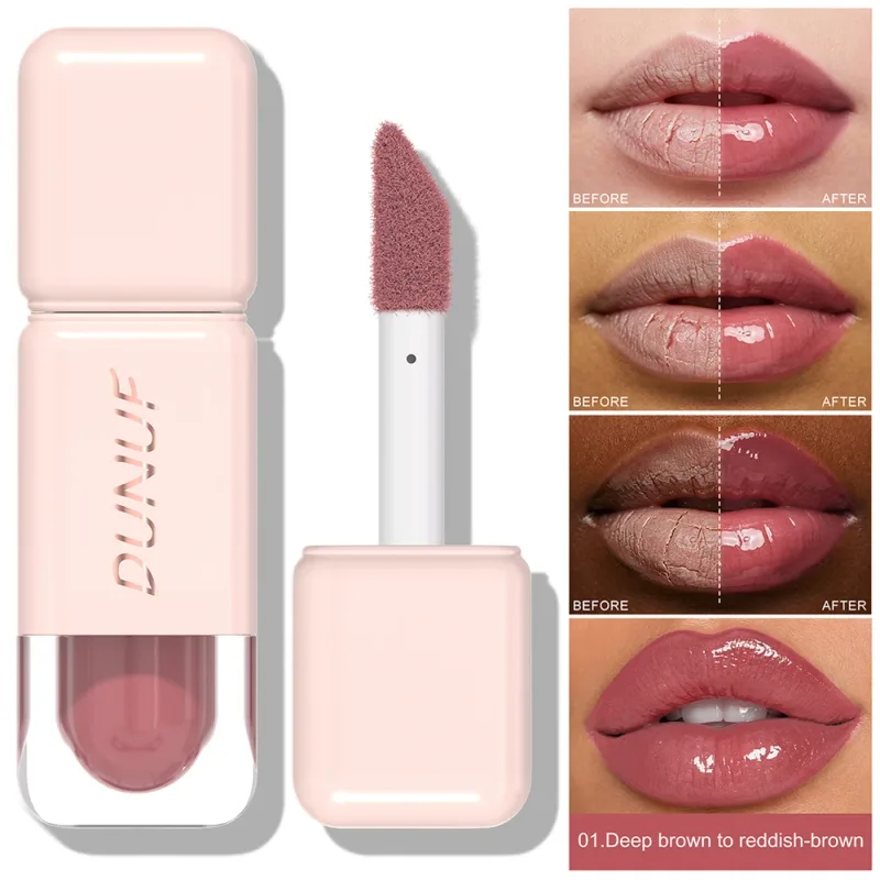 Glossy Lip Gloss Cermin Air Tint Bibir Tahan Lama Tidak Melekit Cawan Gincu Cecair Melembapkan Bogel Merah Coklat Bibir Makeup — image 10
