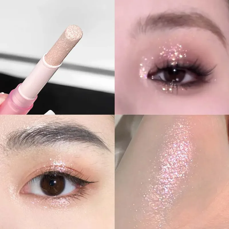 Sparkling Waterproof Eyeshadow Highlighter Pen Blue Diamond Jelly Eyeshadow Stick Glitter Pink Purple Eye Shadow Brighten Makeup