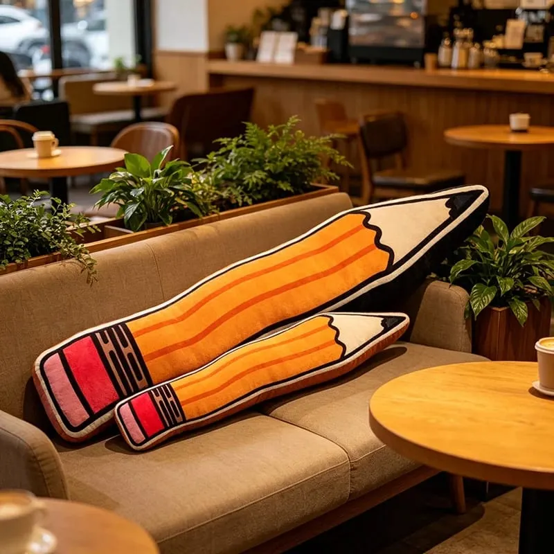 Pencil Stationery Plush Pillow Soft Sofa Cushion Adorably Home Decor Toy Comfortable Accompany Sleep Toy Creative Birthday Gift — image 5