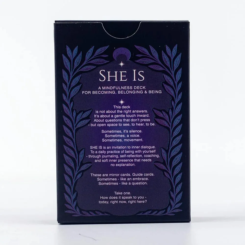 SHE IS Mindfulness Self-Care Cards Inner Dialogue Self-Reflection Tool for Becoming & Belonging Interactive Board Playing Game