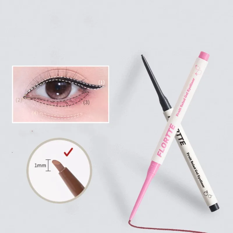 Black Eyeliner Pencil Sexy Rose Red Eye Liner Waterproof Long Lasting No Smudging High Pigment Eye Makeup Cosmetics — image 3