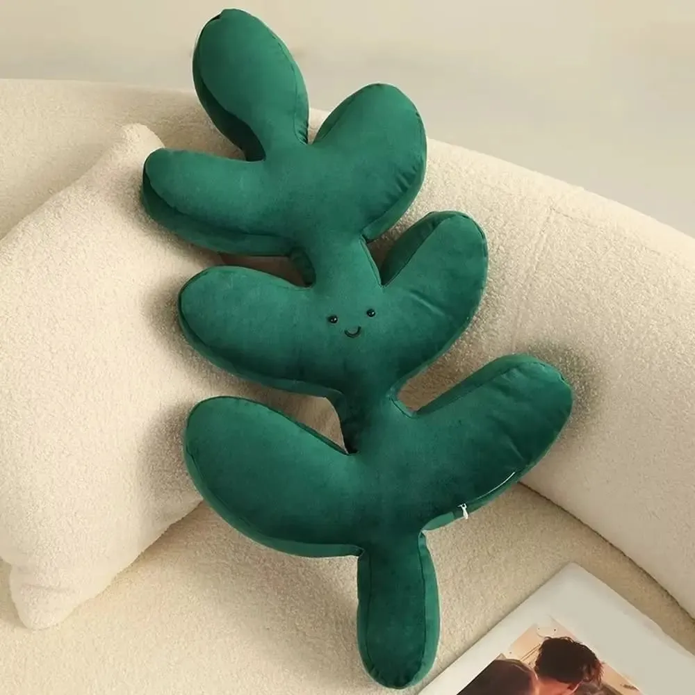 New Cartoon Creative Leaf Green Plant Leaf Back Cushion Adult Pillow Cushion Home Indoor Decor Seat Pad — image 3