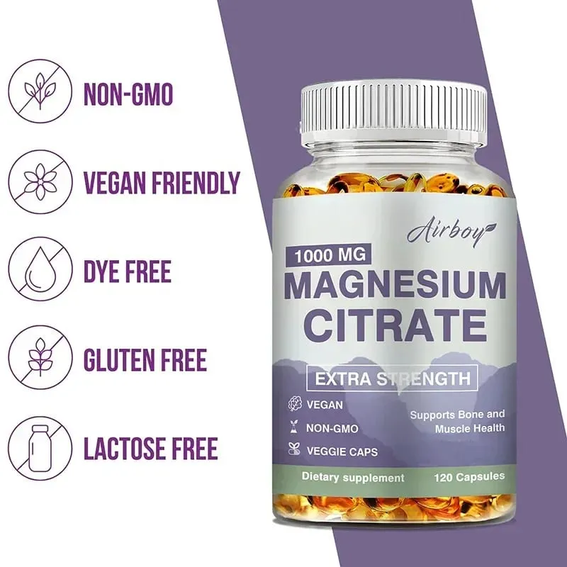 Magnesium Citrate - Supplement para sa Stress Relaxation Bone Sleep Kalusugan ng Puso Nerve Muscle at Metabolism