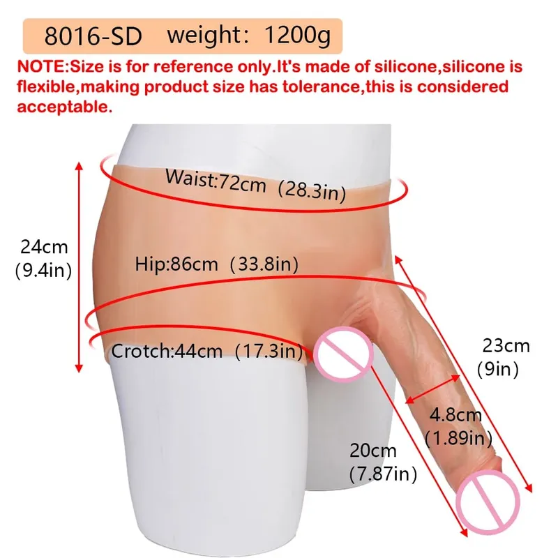 Silicone Strapon Lifelike Dildo Παντελόνι Φορητό συμπαγές μεγάλο πέος σεξ παιχνίδια για γυναίκες Λεσβίες Σεξ Ζευγάρι