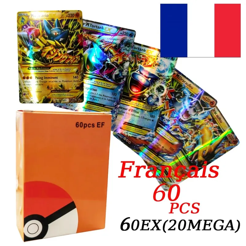 French Version Pokemon Cards VMAX V EX GX MEGA Carte Collection Battle Trainer Children's Christmas Toys Gift