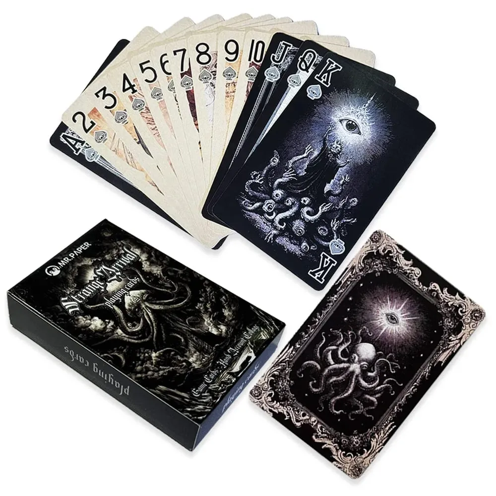 55pcs Mythos Playing Cards Strange Arrival Poker Gothic Horror Skull Octopus Board Game Card for Magic Tricks Collection Gift — image 1