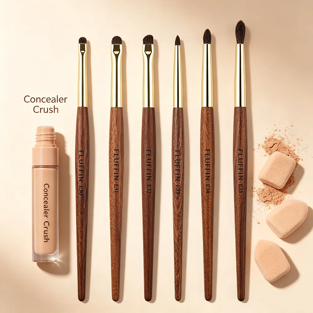Professional Horse Hair Eyeshadow Crease Blending Brush Eyeliner Smudge Makeup Tool Rosewood Handle Copper Pipe Eye Brushes — image 4