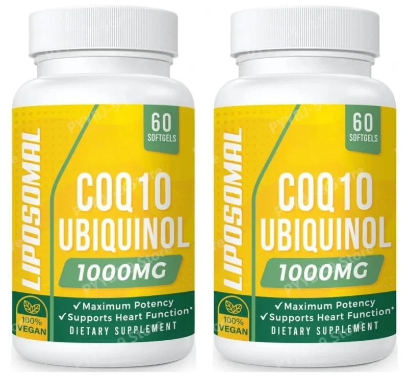 CoQ10 Ubiquinol 1000mg Vegan Softgels 60 Ct Liposomal High Absorption Coenzyme Q10 for Heart Energy Antioxidant Daily Support