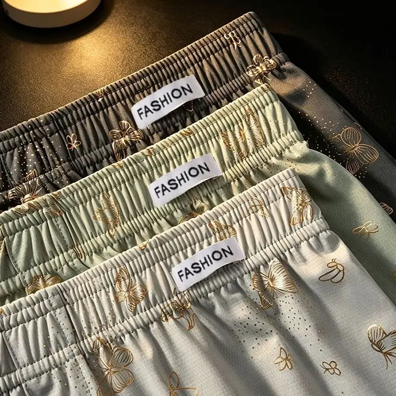 4-Piece Butterfly Print Men's Personalized Aro Pants, Loose And Breathable Casual Underwear, Men's Fashionable Boxer Shorts — image 3