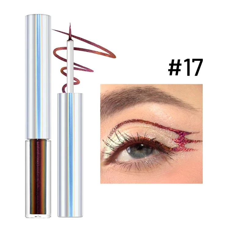 19 Colors Holographic Chameleon Liquid Eyeliner Metallic Glitter Color-Shifting Eye Liner Long Lasting Waterproof Eyes Makeup — image 22