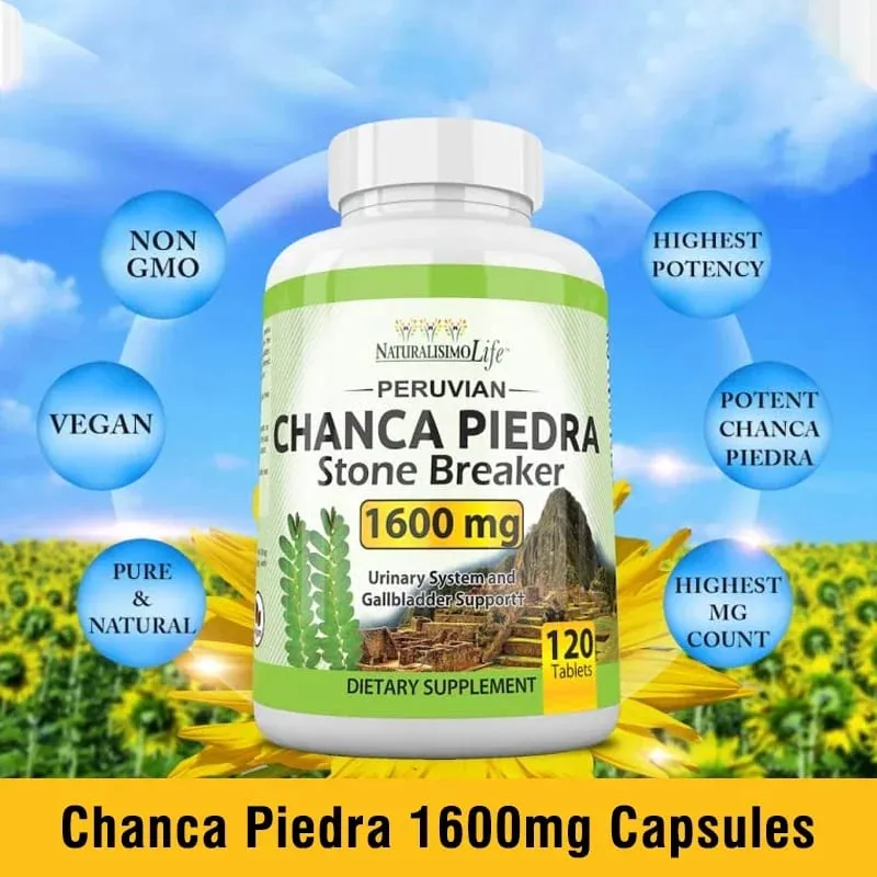 Chanca Piedra 1600mg - Kidney Support Supplement Clears Kidney Stones and Gallstones