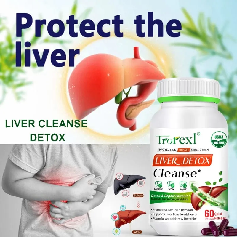 Liver Cleansing Detox Capsules Health Liver Support Colon Cleansing Repair Pills Prevent Cirrhosis Fatty Liver Natural Herbal