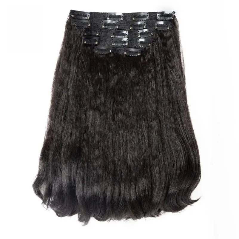 Blice Wrap Around Kinky Straight Tail Warping Curl Synthetic Fluffy 6PCS All-In-One 17Clips-In Hair Extension Hairpieces — image 3