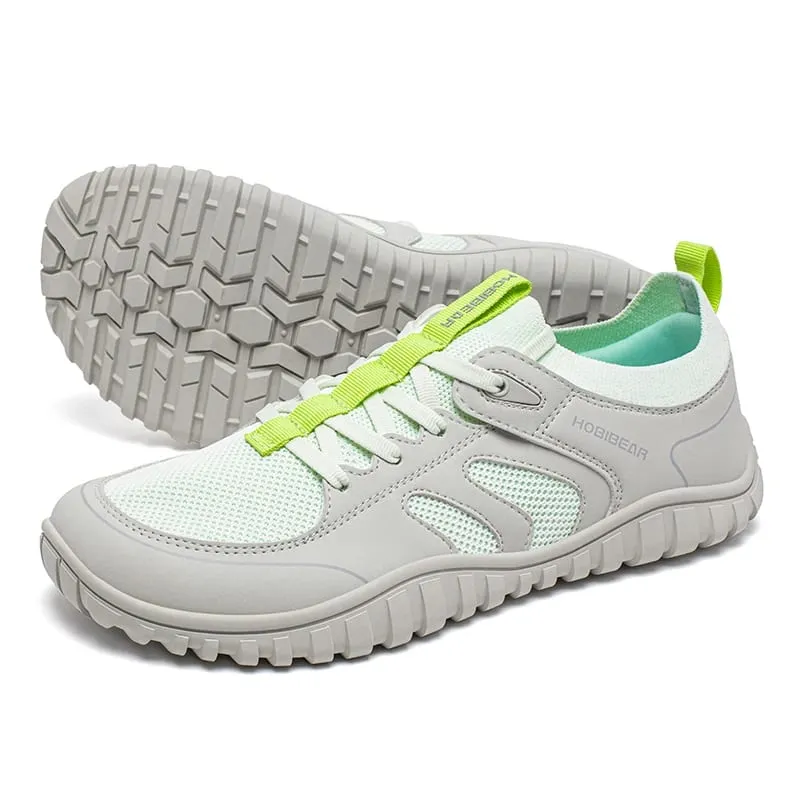 Laufsneaker mit breiter Spitze, Unisex, minimalistisches Mesh, atmungsaktive Schuhe, Kunstleder, Schnürsenkel, Wandersneaker
