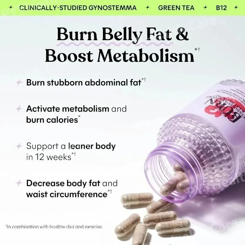 Belly Fat Burning Metabolism AMPK Activating Supplement for Men Women Actiponin Gynostemma Vitamins B6 B12 60 Capsules — image 2
