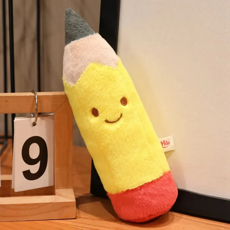 13/20cm Pencil Case Stationery Plush Humanoid Toy Stuffed Kawaii Eraser Ruler Doll Pendant with Loop Plushie Decor for Bag — image 12