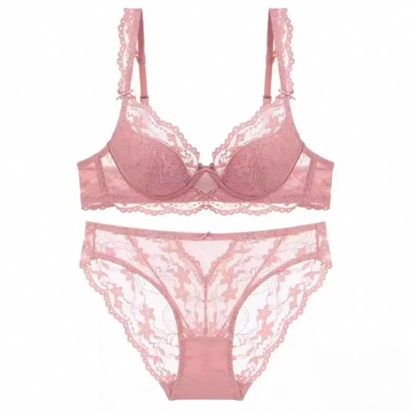 Hot Sale Sexy Lace Bra Set For Women Summer Thin Soft Underwire Breathable Anti Sagging Comfort Stylish Daily Fashion Intimates — image 5