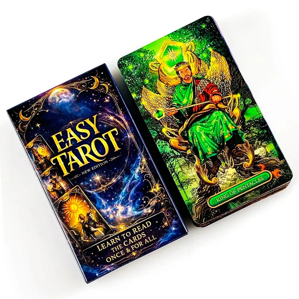Easy Tarot Deck 78 Cards Learn To Read Tarot Cosmic Starry Sky Cards For Beginner Friendly Witch Divination Board Game Card Game — image 1