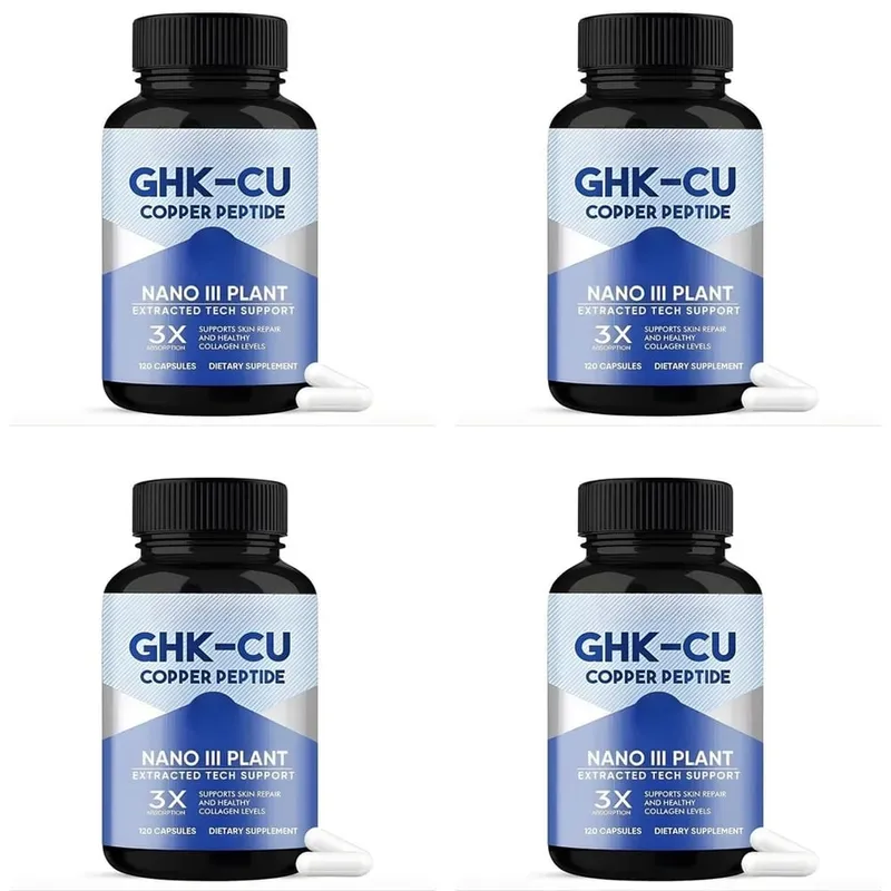 GHK-Cu Copper Peptide Supplement Capsules for Skin Health Support Collagen Support Antioxidant Wellness 120 Count