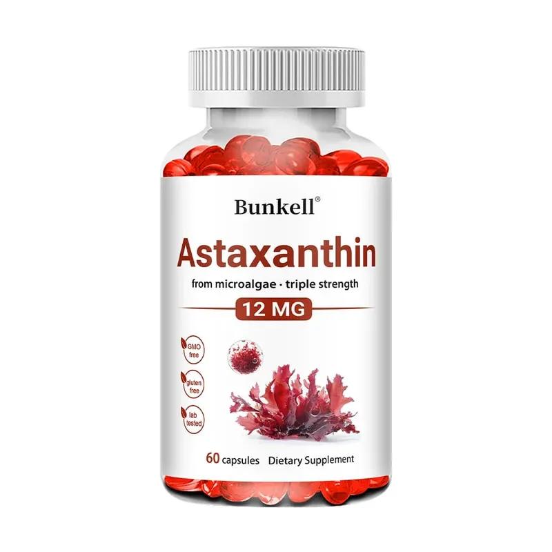 Astaxanthinové tobolky 12 mg podporuje kardiovaskulární zdraví a urychluje metabolismus podporu zdraví očí, kloubů a pokožky