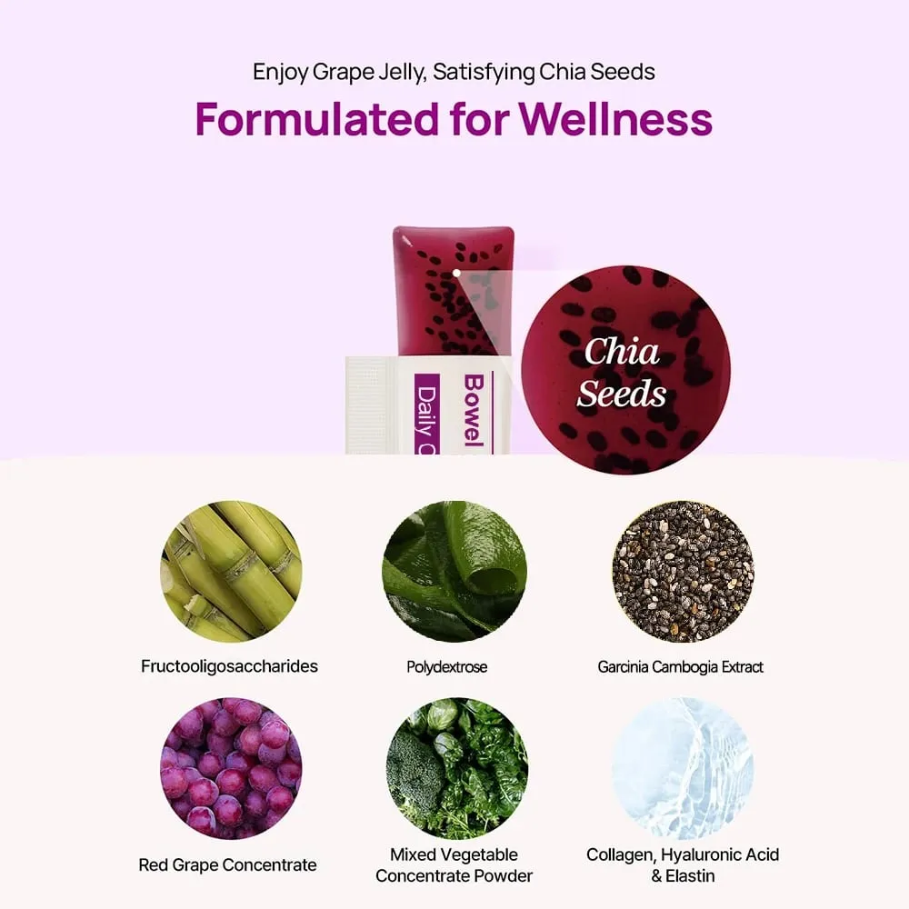 Bowel Movement Jelly (10 Days) - Garcinia Cambogia Jelly Sticks. Grape and Chia Seed. Polydextrose Collagen Hyaluronic Acid — image 6