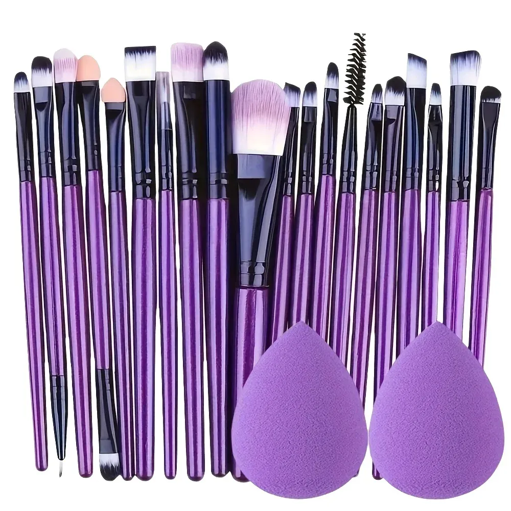 20pcs Eye Makeup Brush Set Portable Soft Makeup Brushes Beauty Tools Foundation Eyeshadow Eyeliner Brush Multi-function Beginner — image 1