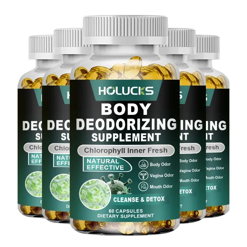 Chlorophyll Capsules Supplement Body Deodorizing & Internal Cleanse Support Digestion Gut & Skin Health Energy Boost