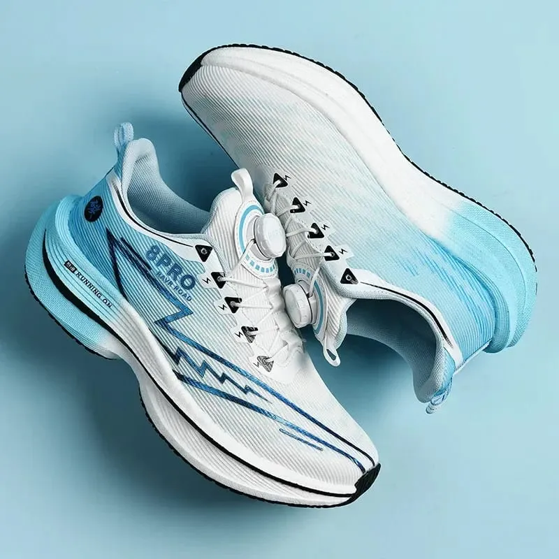 Carbon Plate Marathon Running Shoes Men Women Breathable Lightweight Shock Absorbing Non Slip Sports Sneakers