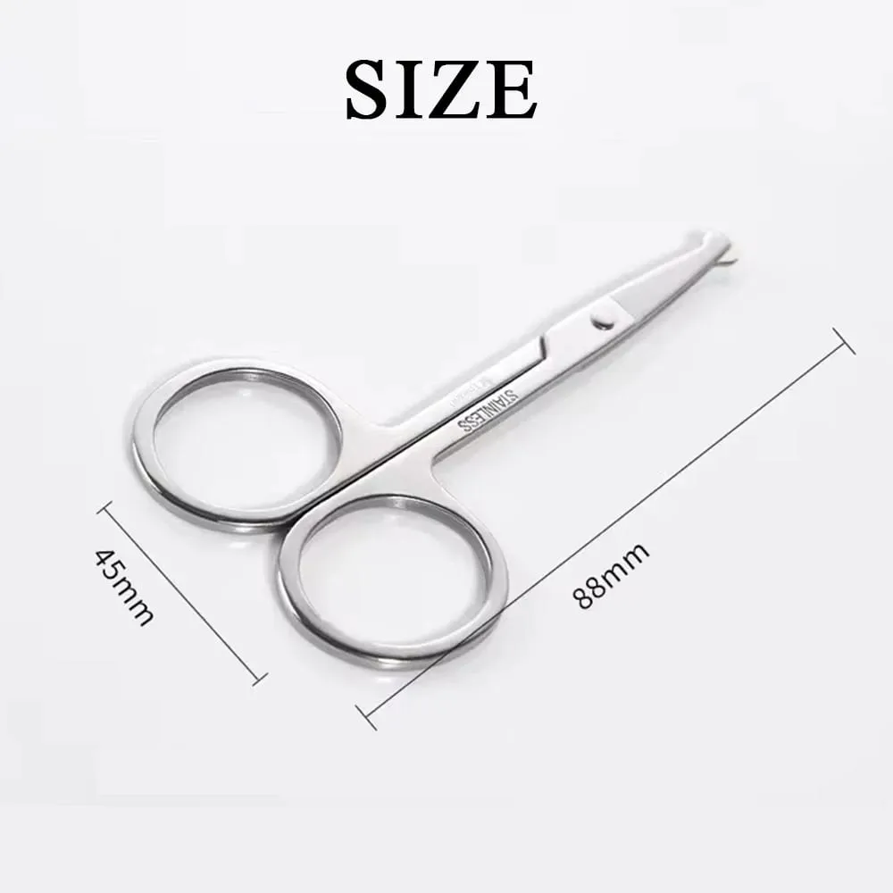 Stainless Steel Round Safety Nose Hair Scissors Makeup Tool Eyebrow Scissor-1Pcs — image 4
