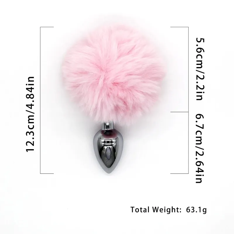 Metal Anal Plug with Long Fluffy Tail – Fox Tail Butt Plug for Cosplay Role Play BDSM Adult Toy — image 15