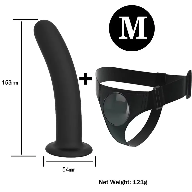 Adjustable Silicone Strap On Dildo Harness with Strong Suction Cup Slim Curved Pegging Dildo Wearable Sex Toy for Women Men Cou — image 5