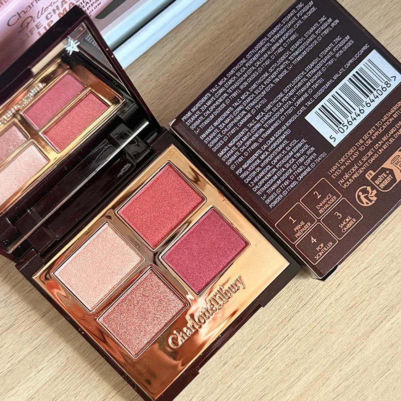 Charlotte tilbury paleta de quatro cores travesseiro talk eraggera olhos pequeno tubo de ouro batom fácil de aplicar maquiagem cosméticos portáteis — image 11