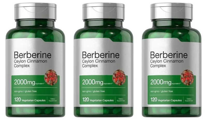 Berberin-Ceylon-Zimt-Komplex, 2000 mg, vegetarische Kapseln, gentechnikfrei, glutenfrei, tägliche Wellness-Ergänzung für Erwachsene, 120 Stück
