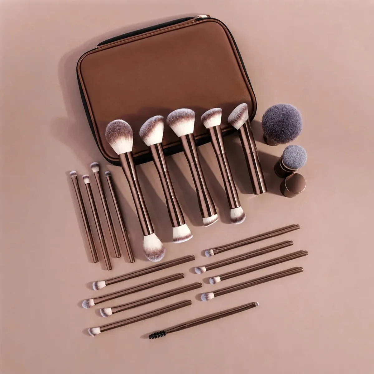 20pcs Set of Facial Makeup Brushes with a Brush Bag Including Foundation Brush Blush Brush Powder Brush Eyeshadow Brush Eye — image 2