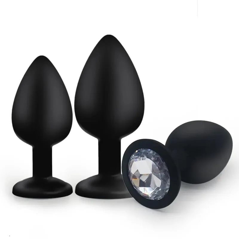 3 Different Size Silicone Butt Plug Anal Plug Dildo Vibrator Clitoris Massager Adult Anal Sex Toys For Men/Women Trainer