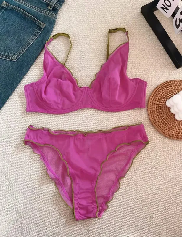New Arrival Ladies Full Cup Bra Set Ultra Thin Minimizer Sexy Support Anti-Sagging Side Slim ABCD Everyday Comfort Lingerie Set — image 19