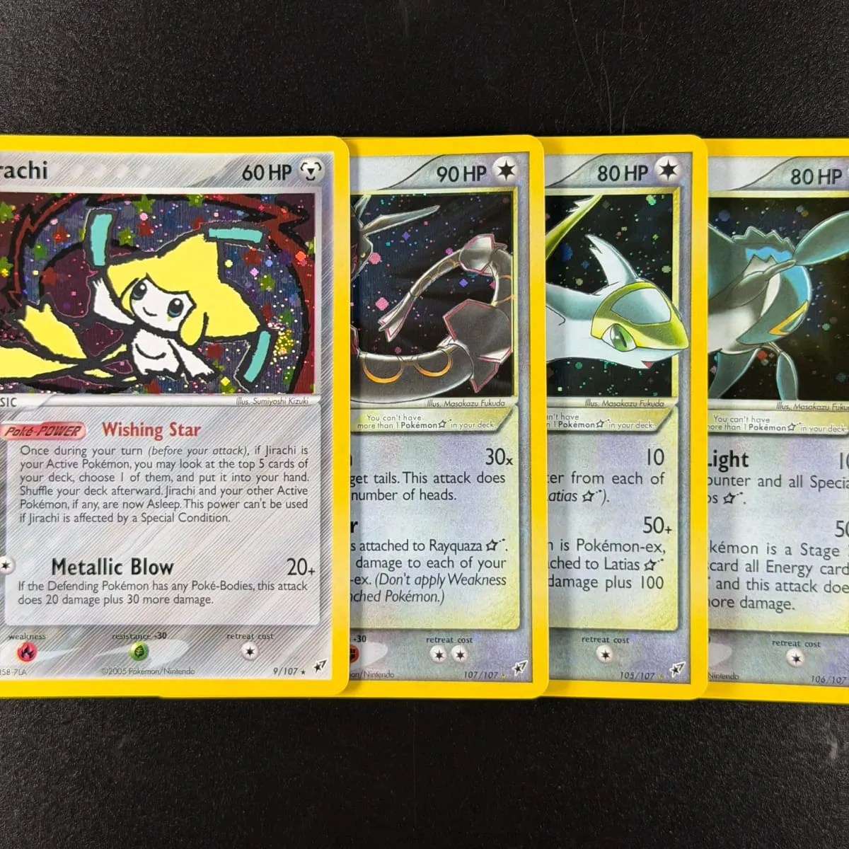 Pocket EX Deoxys Crobat Jirachi Latios Sharpedo Salamence Hariyama Deoxys Rayquaza Cosmos Holo Gold Star UR Proxy Cards