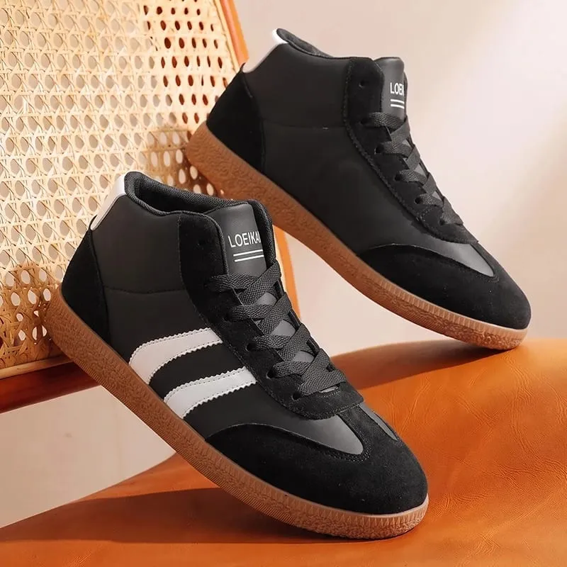 Men High‑Top Retro Sneakers Soft Upper Rubber Sole Lace‑Up All‑Match Shoes For Daily Casual Street Campus City Walking — image 4