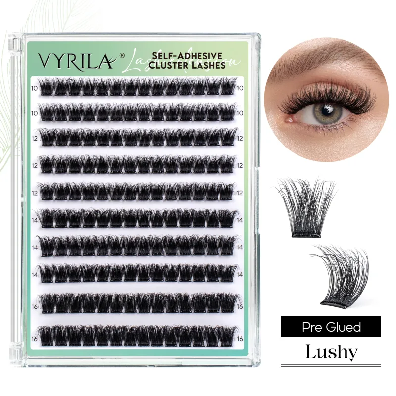 Self Adhesive Eyelashes No Glue Needed Lashes 10‑16mm Pre Glued Cluster Lashes D Curl Soft Natural Press on Lashes — image 11