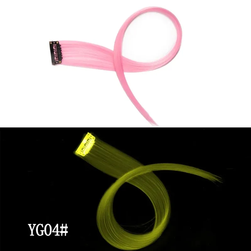 Leeons Clip In One Piece Przedłużanie włosów Prosto Ombre Fioletowy Niebieski Różowy Przedłużanie włosów Kobiety Syntetyczne sztuczne sztuczne włosy