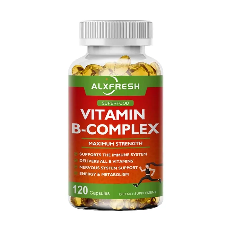 B-Komplex-Vitaminpräparate (B12 B1 B2 B3 B5 B6 B9 Folsäure und Biotin) zur Linderung von Stress, Stimmung und Unterstützung des Immunsystems