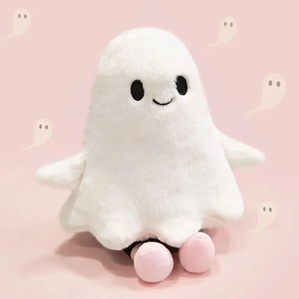 Simulation Little Ghost Plush Doll Fluffy Handmade Cartoon Ghost Doll Toy Comfortable Soft Holloween Ghost Pillow
