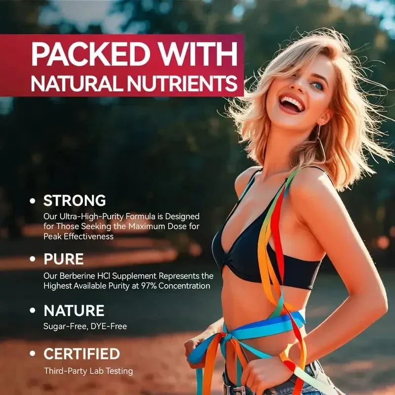 Buy 1 Get 1 Free! Premium Berberine Supplement for Natural Blood Sugar Liver Detox Metabolic Health & Weight Management Aid