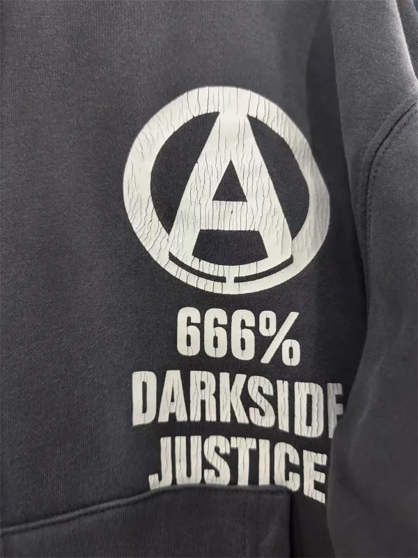 Mx6 × 26SS Zipper Retro Vintage New Letter Print Pocket Distressed Washed Cotton Hooded Sweatshirt Sweater Hoodies For Men — image 12