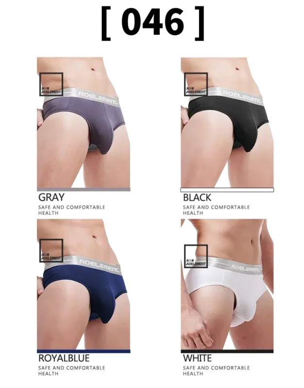 Modal cápsula elevación U convexo ropa interior para hombres bala separada hielo seda cápsula bolsa escritos