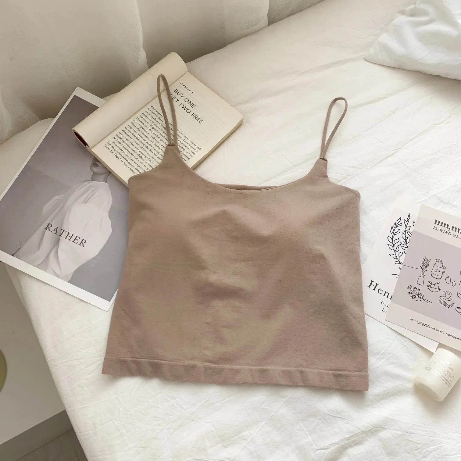 Zjaiss 2026 Summer Pure Desire Sexy Camisole Top Adjustable Spaghetti Strap Crop Top Women's Solid Color Y2K Tank Top — image 14